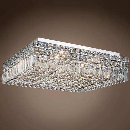Joshua Marshal Ibiza Design 12 Light 20 Chrome Flush Mount w/Clear European Crystals 701071-001